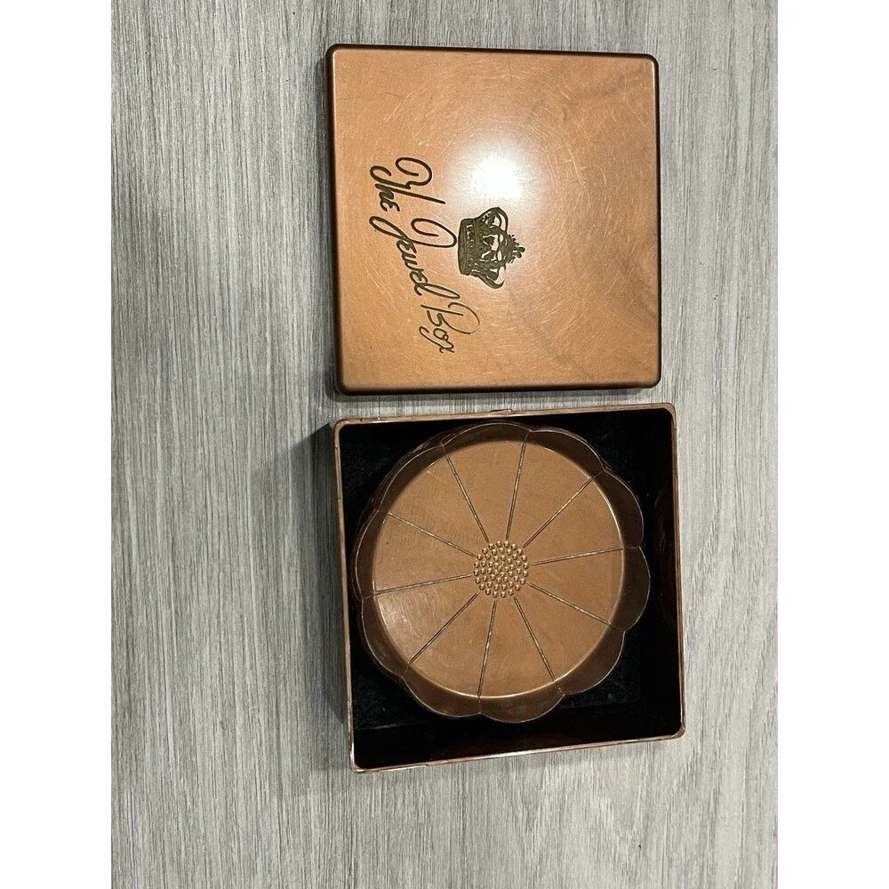 Vintage The Jewel Box coaster set of 6- Plastic Copper Color (not real copper)